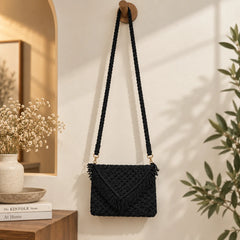 Midnight Knot Macramé Bag