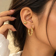 Set of 6 Classic Gold Hoop & Stud Combo
