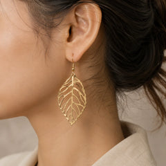 Leaf Cutwork Dangle Earrings