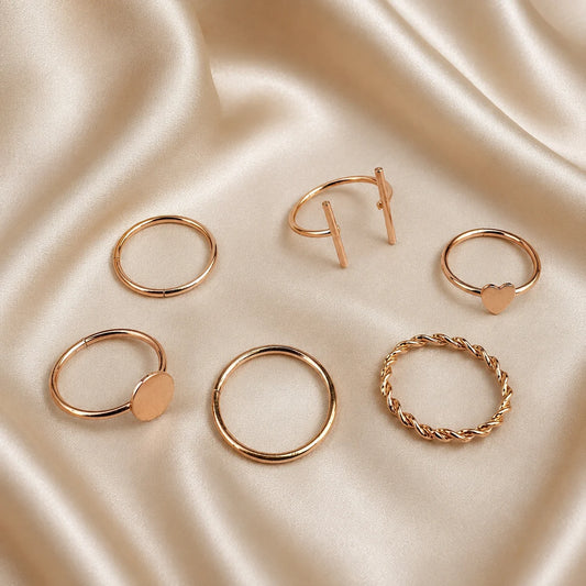 Minimal Rose Gold Ring Combo