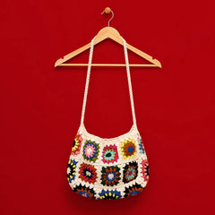 Colourful Floral Crochet Shoulder Bag