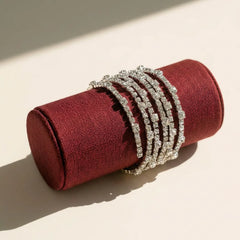 Crystal Spiral Bracelet - Rhodium Plated