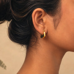 U-Hoop Minimal Earrings - 18K Gold Plated