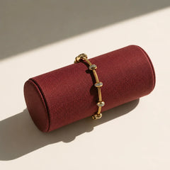 Crystal Spacer Bangle - 18K Gold Plated