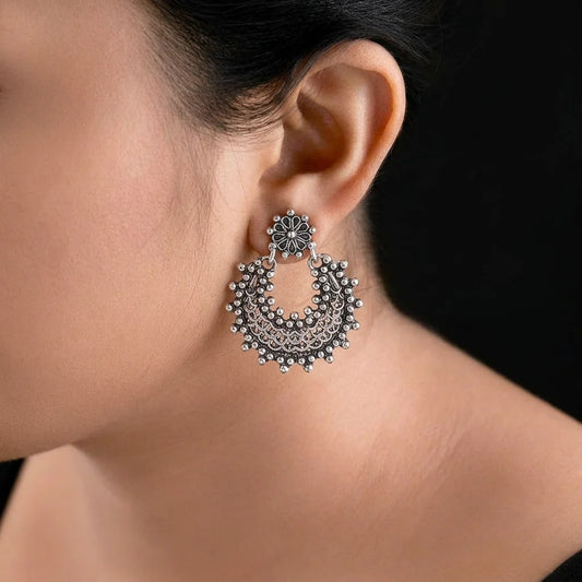 Antique Silver Floral Earrings