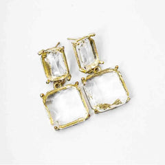 Crystal Golden Dangle Earrings