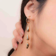 Metallic Layered Drop Dangle Earrings