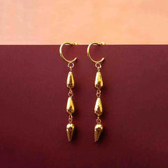 Metallic Layered Drop Dangle Earrings