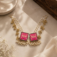 Pink Royal Meenakari Earrings