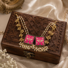 Pink Royal Meenakari Earrings