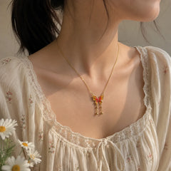 Monarch Glow Pendant Necklace - 18K Gold Plated