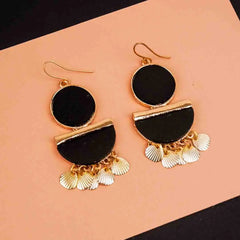 Boho Matte Black Geometric Earrings