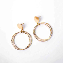 Tripple Circles Dangle Earrings