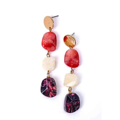 Marble Textured Resin Dangle Earrings
