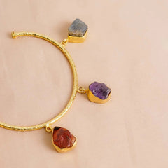 Raw Stone Open Cuff Bracelet