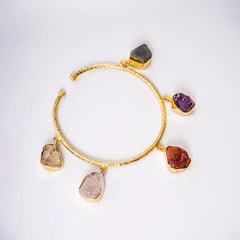 Raw Stone Open Cuff Bracelet