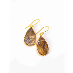Raw Stone Drop Earrings