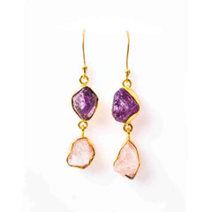 Raw Stone Drop Earrings