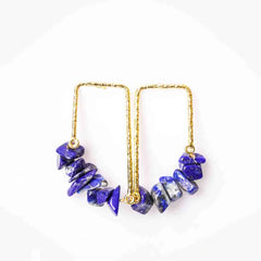 Textured Golden Stone Drop Earrings