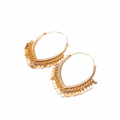 Chevron Coincharm Hoop Earrings