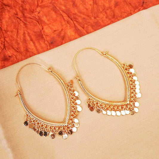 Chevron Coincharm Hoop Earrings