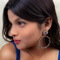 Golden Chic Beaded Round Drop Earrings