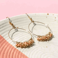 Circular Beaded Hoop Earrings