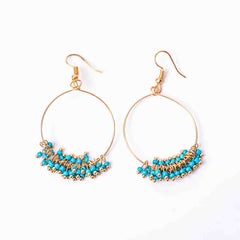Circular Beaded Hoop Earrings