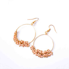 Circular Beaded Hoop Earrings