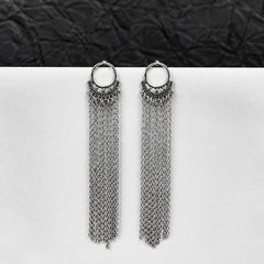 Antique Boho Chain Tassel Dangle Earrings