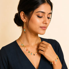 Radient Multicolour Enamel Jewellery Set