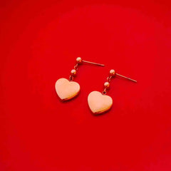 Rose Gold Heart Drop Earrings