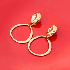 Golden Asymmetrical Circular Dangle Earrings
