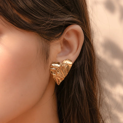 Textured Heart Studs