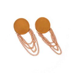 Golden Top Layered Chain Drop Earrings