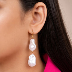 Baroque Pearl Dangle Earrings