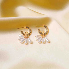 Small Pearl C-Hoop Earrings