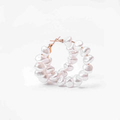 Baroque Pearl Hoop Earrings