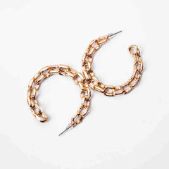 Circular Link Chain Hoop Earrings