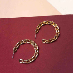 Circular Link Chain Hoop Earrings