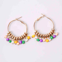 Circular Multicolour Bead Hoop Earrings