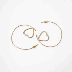 Heart Shaped Round Hoop Earrings