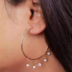 Gold Toned Circular Open Hoop Earrings