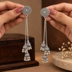 Oxidised Chakra Dangle Earrings