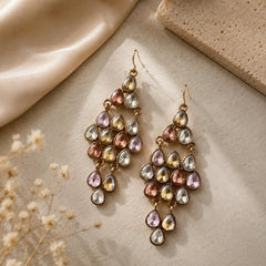 Crystal Petal Drop Earrings