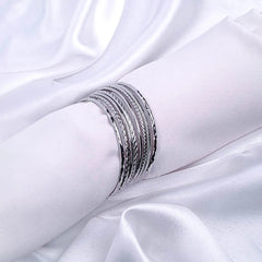 Silver Textured Bangles