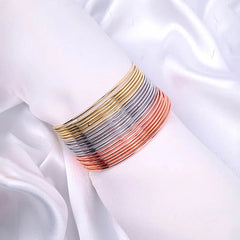 Three Tone Slim Bangles