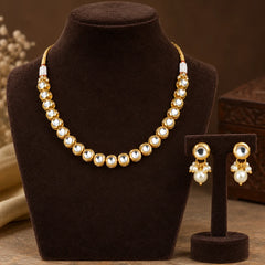 White Kundan Necklace Set