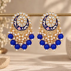 Blue Heritage Kundan Earrings