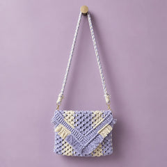 Lilac Knot Macrame Bag